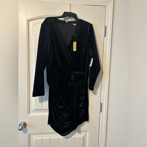 Alexia Admore black velvet wrap dress